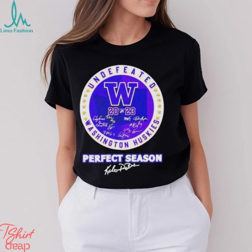 Washington Huskies 2023 Undefeated Perfect Season Signatures Shirt