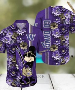 Washington Huskies Hawaiian Shirt Mickey Love Surfing Trending Summer Gift