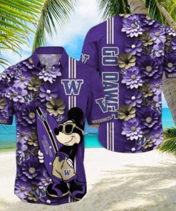 Washington Huskies Hawaiian Shirt Mickey Love Surfing Trending Summer Gift