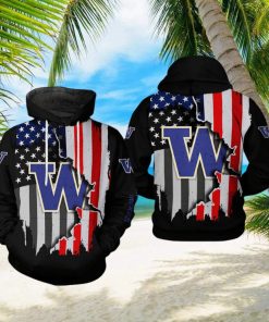 Washington Huskies NCAA US Flag 3D Printed Hoodie Ver 1