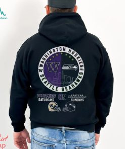 Washington Huskies On Saturdays On Seattle Seahawks On Sundays Circle Logo Shirt