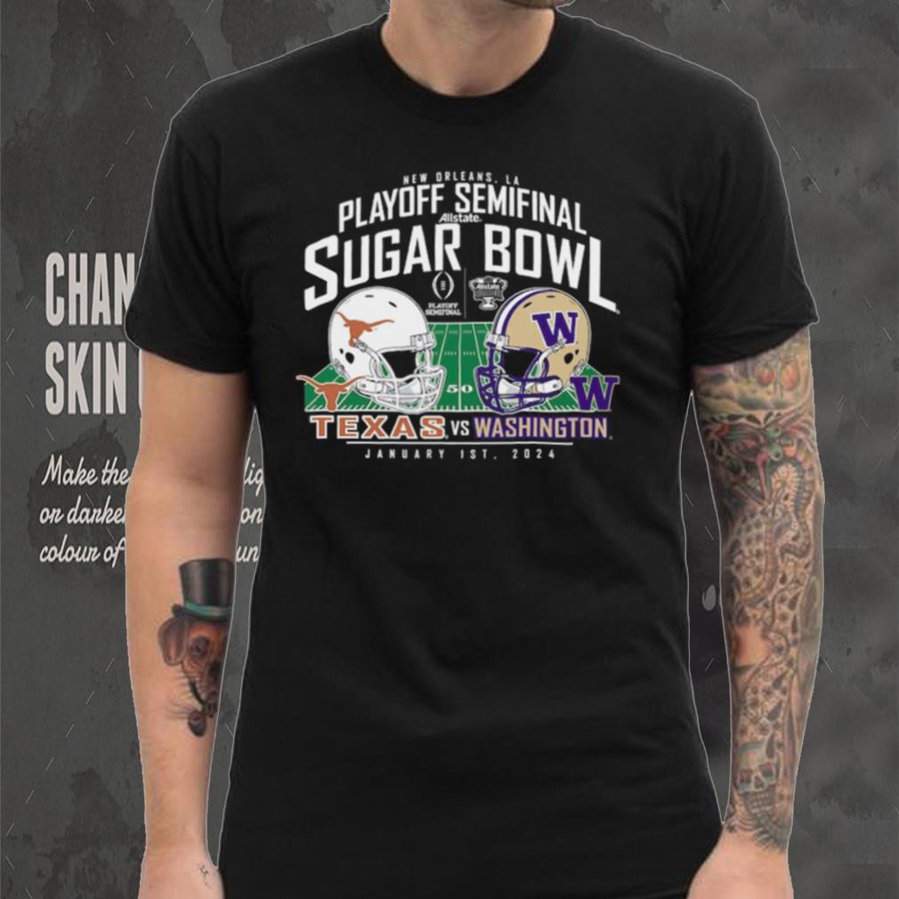 Washington Huskies Vs. Texas Longhorns 2024 Sugar Bowl Helmet Matchup Shirt Washington Huskies Vs. Texas Longhorns 2024 Sugar Bowl Helmet Matchup Shirt