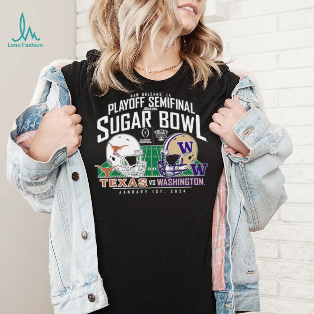 Washington Huskies Vs. Texas Longhorns 2024 Sugar Bowl Helmet Matchup Shirt Washington Huskies Vs. Texas Longhorns 2024 Sugar Bowl Helmet Matchup Shirt