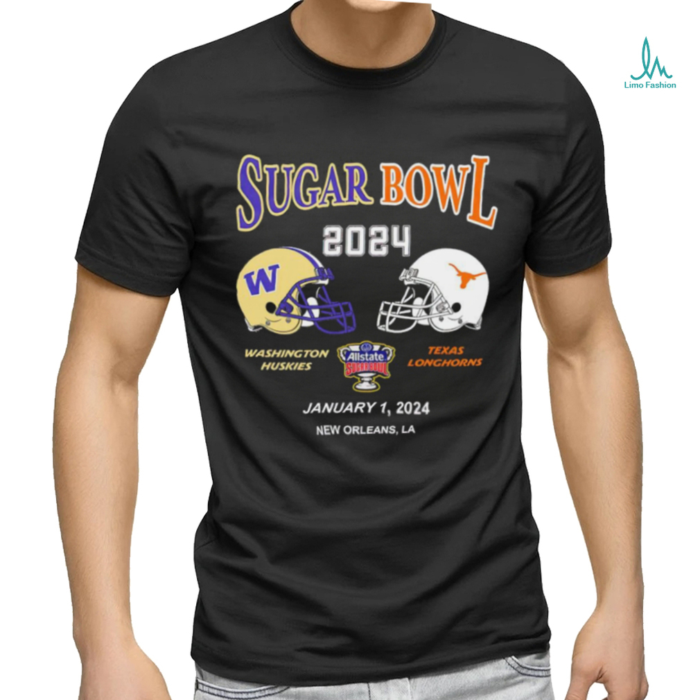 Washington Huskies vs Texas Longhorns Sugar Bowl 2024 january 1 2024 New Orleans LA head to head shirt Washington Huskies vs Texas Longhorns Sugar Bowl 2024 january 1 2024 New Orleans LA head to head shirt