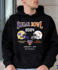 Washington Huskies vs Texas Longhorns Sugar Bowl 2024 january 1 2024 New Orleans LA head to head shirt, hoodie, sweater, long sleeve and tank top Washington Huskies vs Texas Longhorns Sugar Bowl 2024 january 1 2024 New Orleans LA head to head shirt