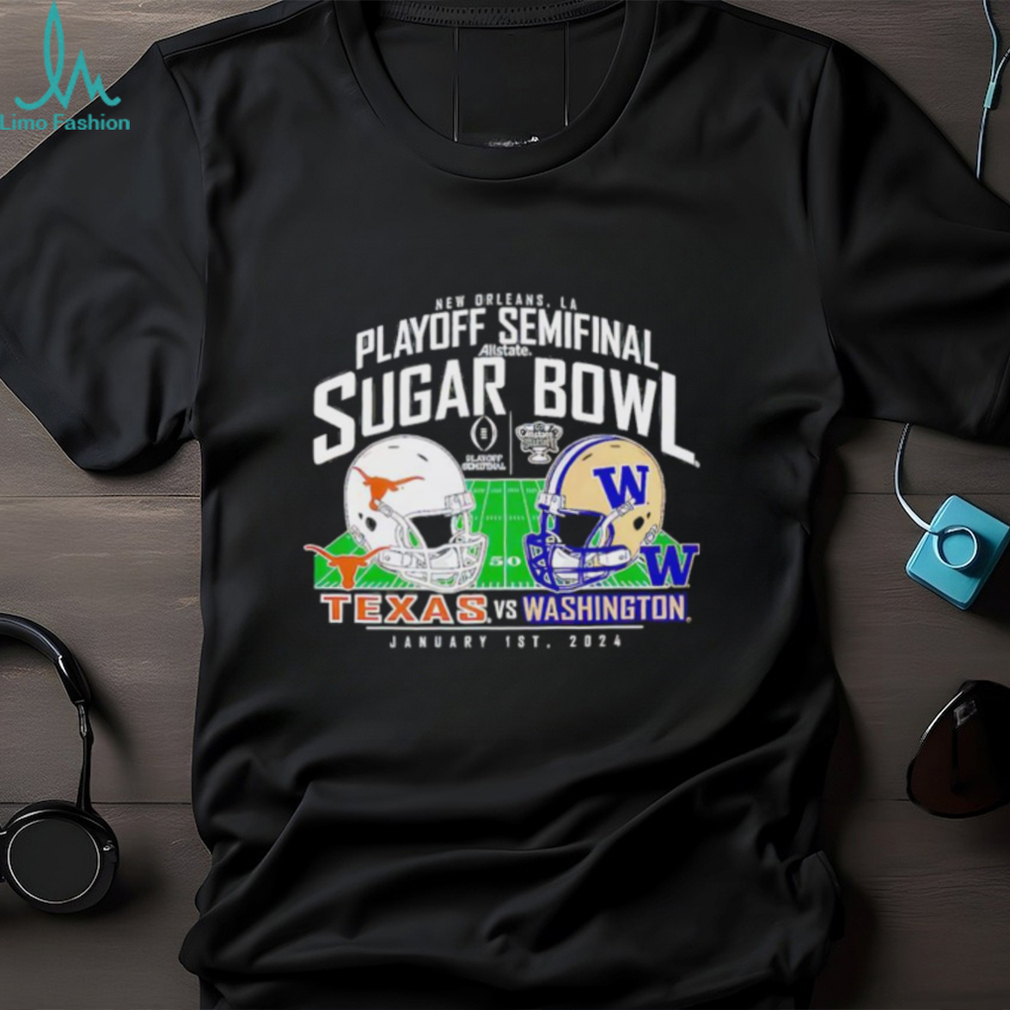 Washington Huskies vs. Texas Longhorns College Football Playoff 2024 Sugar Bowl Matchup T Shirt Washington Huskies vs. Texas Longhorns College Football Playoff 2024 Sugar Bowl Matchup T Shirt