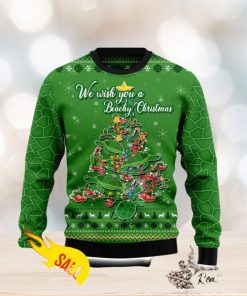 We Wish You A Beachy Christmas Turtles Christmas Ugly Sweater 3D