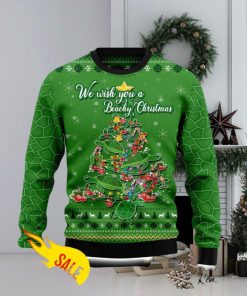 We Wish You A Beachy Christmas Turtles Christmas Ugly Sweater 3D