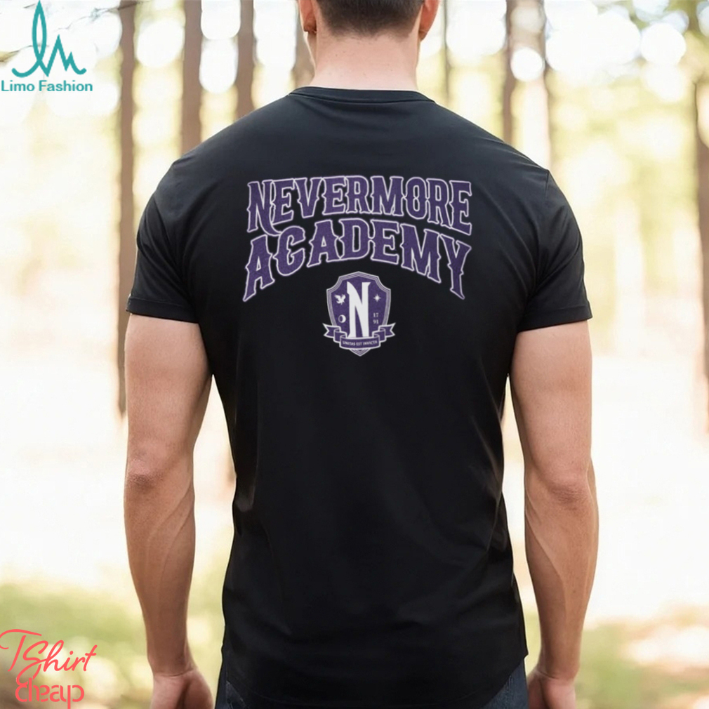 Wednesday Nevermore Academy Womens Black Short Sleeved T Shirt Wednesday Nevermore Academy Womens Black Short Sleeved T Shirt