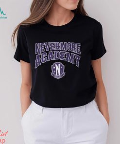 Wednesday Nevermore Academy Womens Black Short Sleeved T Shirt, hoodie, sweater, long sleeve and tank top Wednesday Nevermore Academy Womens Black Short Sleeved T Shirt