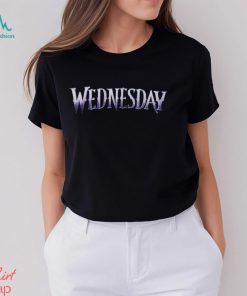 Wednesday Purple Logo Womens Black Shirt