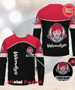 Wendy’s Custom Name Black Design Logo Ugly Christmas Sweater