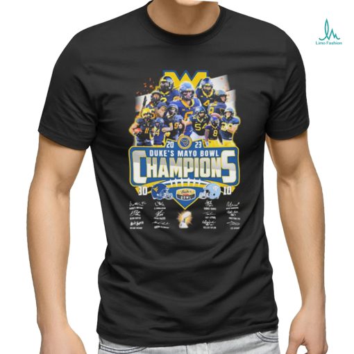West Virginia Mountaineers 2023 Duke’s Mayo Bowl Champions 30 10 Unc Signatures Shirt