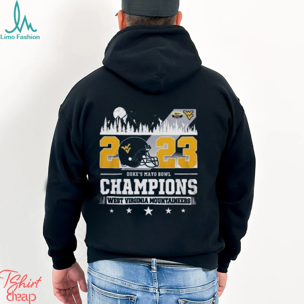 West Virginia Mountaineers Skyline 2023 Duke’s Mayo Bowl Champions Shirt West Virginia Mountaineers Skyline 2023 Duke’s Mayo Bowl Champions Shirt