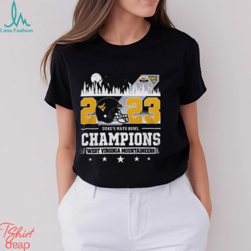 West Virginia Mountaineers Skyline 2023 Duke’s Mayo Bowl Champions Shirt