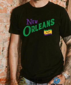 Where I'm From Adult New Orleans Black Script Flag T Shirt