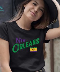 Where I'm From Adult New Orleans Black Script Flag T Shirt