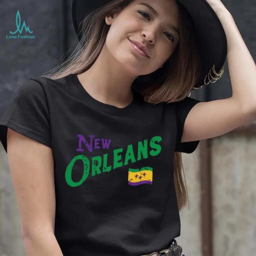 Where I’m From Adult New Orleans Black Script Flag T Shirt