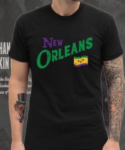 Where I'm From Adult New Orleans Black Script Flag T Shirt