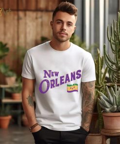 Where I'm From Adult New Orleans Script Flag T Shirt