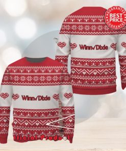 Winn Dixie Red White Design Logo Snowflake Heart Ugly Christmas Sweater