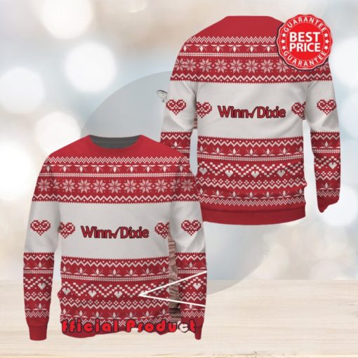 Winn Dixie Red White Design Logo Snowflake Heart Ugly Christmas Sweater