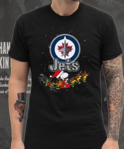 Winnipeg Jets NHL Santa Snoopy and Woodstock Christmas T Shirt