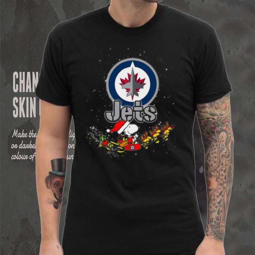 Winnipeg Jets NHL Santa Snoopy and Woodstock Christmas T Shirt Winnipeg Jets NHL Santa Snoopy and Woodstock Christmas T Shirt