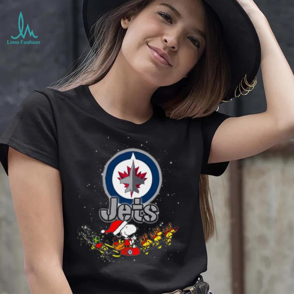 Winnipeg Jets NHL Santa Snoopy and Woodstock Christmas T Shirt Winnipeg Jets NHL Santa Snoopy and Woodstock Christmas T Shirt