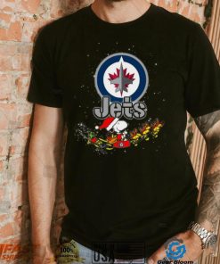Winnipeg Jets NHL Santa Snoopy and Woodstock Christmas T Shirt, hoodie, sweater, long sleeve and tank top Winnipeg Jets NHL Santa Snoopy and Woodstock Christmas T Shirt