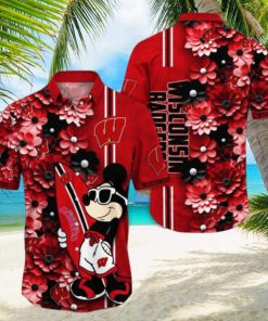 Wisconsin Badgers Hawaiian Shirt Mickey Love Surfing Trending Summer Gift