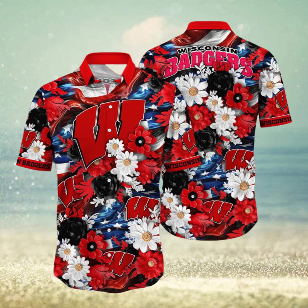 Wisconsin Badgers NCAA1 Hawaii Shirt Independence Day Wisconsin Badgers NCAA1 Hawaii Shirt Independence Day