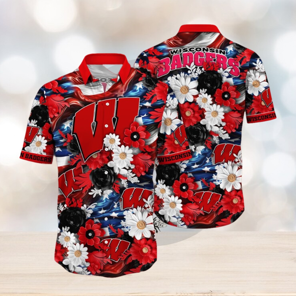 Wisconsin Badgers NCAA1 Hawaii Shirt Independence Day Wisconsin Badgers NCAA1 Hawaii Shirt Independence Day