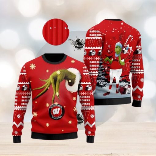 Wisconsin Badgers Team Grinch Ugly Christmas Sweater Cute Christmas Gift