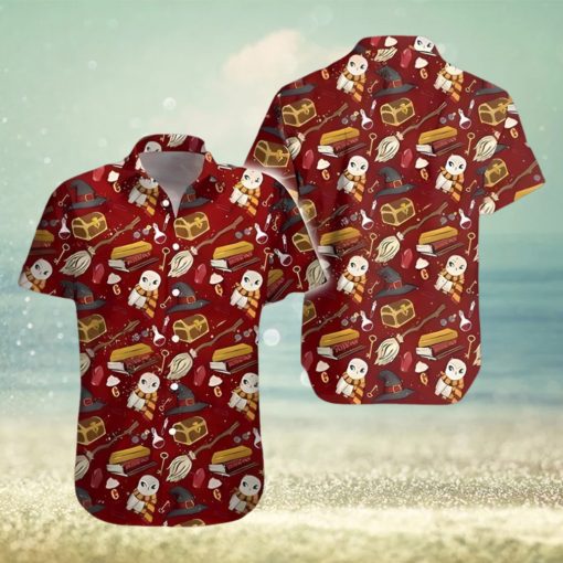 Wizard Fabric Items Harry Potter All Over Print Red Hawaiian Shirt