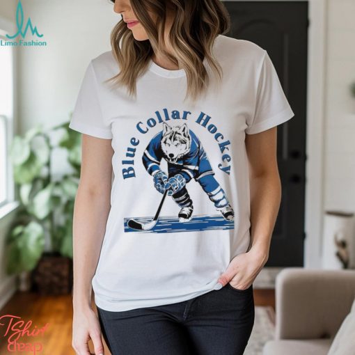 Wolf blue collar hockey shirt