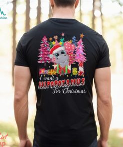 Womens i want a hippopotamus for christmas xmas hippo kids t shirt