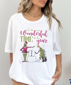 Wonderful Time Of The Year Grinch Snowman Christmas T shirt