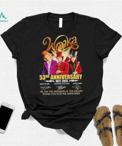Wonka 53rd Anniverasry 1971 2024 Signatures Thank You For The Memories T Shirt