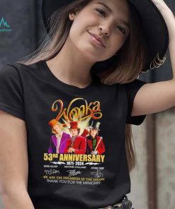Wonka 53rd Anniverasry 1971 2024 Signatures Thank You For The Memories T Shirt, hoodie, sweater, long sleeve and tank top Wonka 53rd Anniverasry 1971 2024 Signatures Thank You For The Memories T Shirt