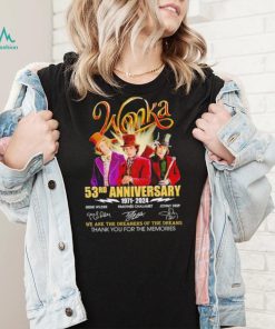 Wonka 53rd Anniverasry 1971 2024 Signatures Thank You For The Memories T Shirt, hoodie, sweater, long sleeve and tank top Wonka 53rd Anniverasry 1971 2024 Signatures Thank You For The Memories T Shirt