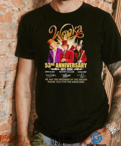 Wonka 53rd Anniverasry 1971 2024 Signatures Thank You For The Memories T Shirt, hoodie, sweater, long sleeve and tank top Wonka 53rd Anniverasry 1971 2024 Signatures Thank You For The Memories T Shirt
