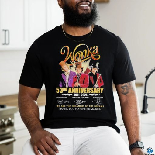 Wonka 53rd Anniverasry 1971 – 2024 Thank You For The Memories T Shirt