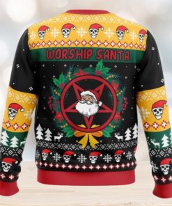 Worship Santa Ugly Christmas Sweater 1