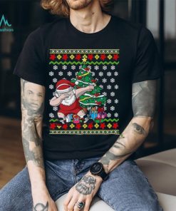 Wrestling ugly christmas dabbing santa wrestler wrestle gift Shirt