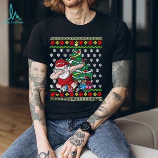 Wrestling ugly christmas dabbing santa wrestler wrestle gift Shirt