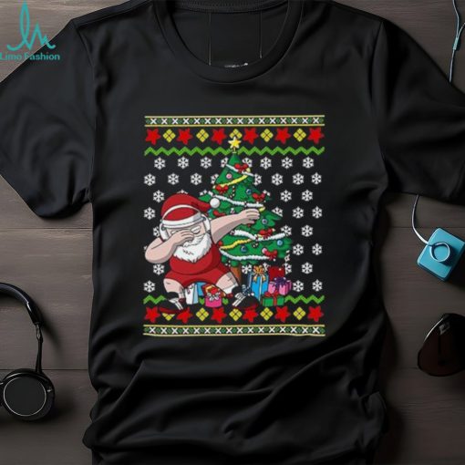 Wrestling ugly christmas dabbing santa wrestler wrestle gift Shirt