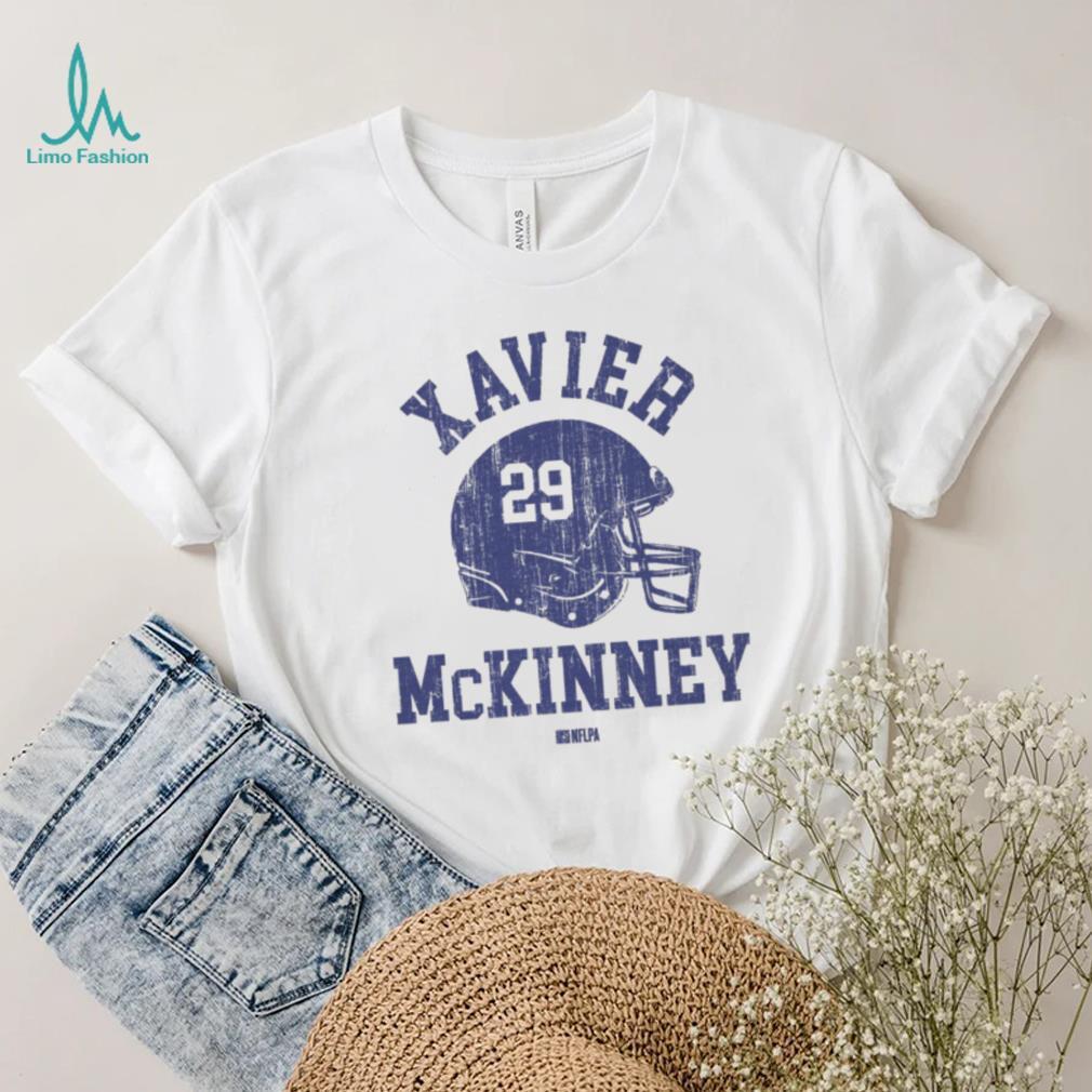 Xavier McKinney New York G Helmet Font Shirt Xavier McKinney New York G Helmet Font Shirt