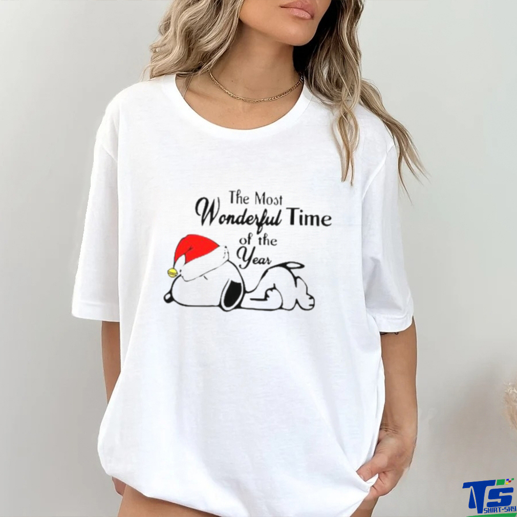 Xmas Santa Snoopy sleep the most Wonderful time of the year t shirt Xmas Santa Snoopy sleep the most Wonderful time of the year t shirt