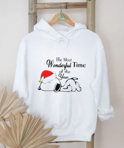 Xmas Santa Snoopy sleep the most Wonderful time of the year t shirt